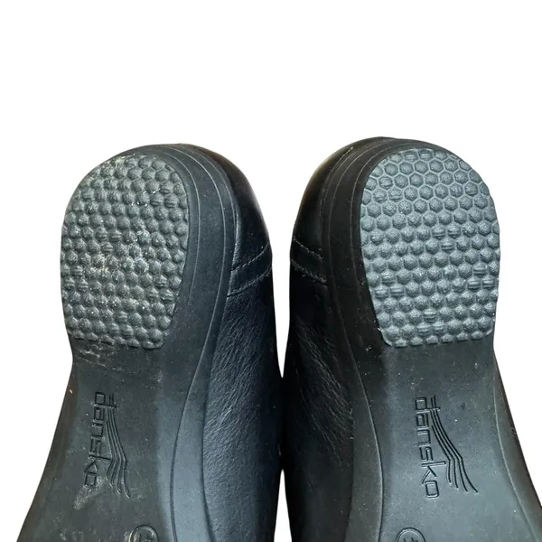 Dansko Shoes Womens Size 10.5 Black Leather Slip On Comfort Work Clogs - Image 9