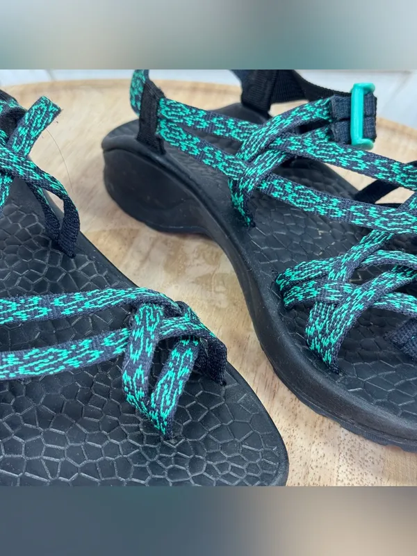 Chacos Updraft X2‎ Northern Lights Strappy Sandals Teal Black Women 7 Outdoor - Image 8