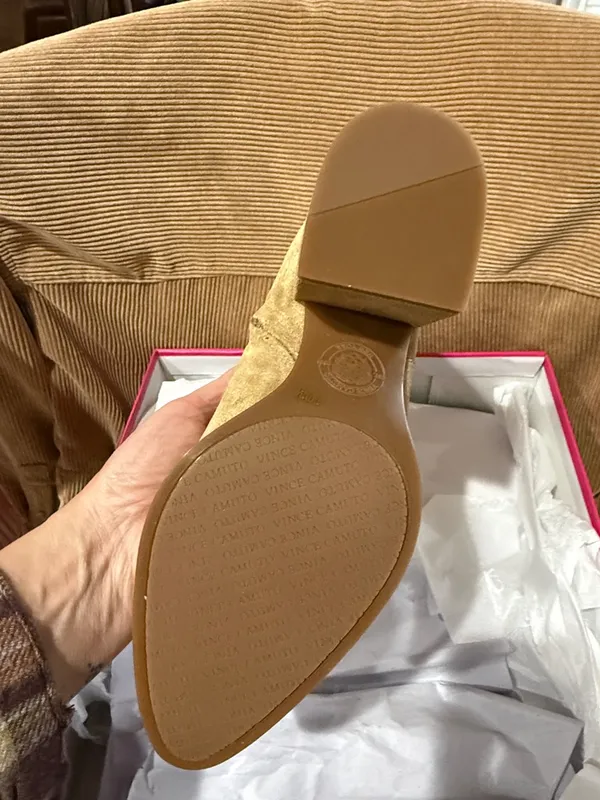 Vince Camuto Womens Pailey Beige Suede Zipper Ankle‎ Boots Shoes NWT - Image 6