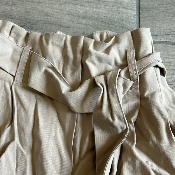 Dynamite almond tan milanda paper bag waist shorts - Image 2