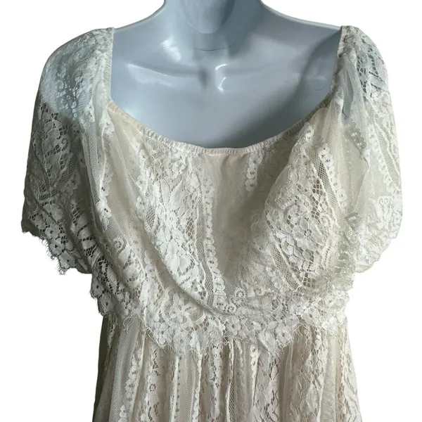 Baltic Born Caroline Lace Maxi Dress Sz M Off Shoulder Sheer Romantic Photoshoot - Image 7