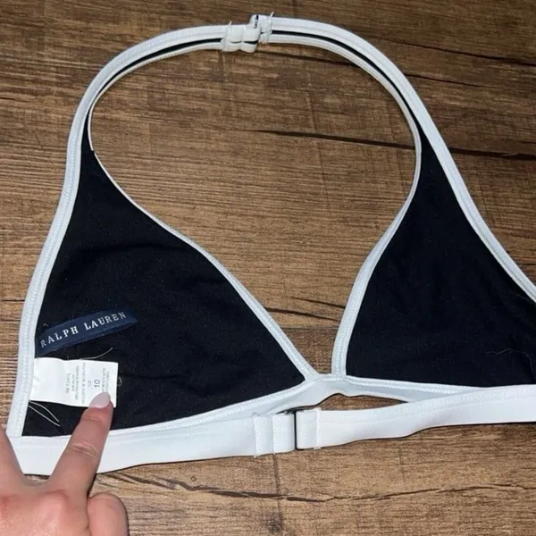 Vintage Ralph Lauren contrast piping triangle bikini top - Image 3
