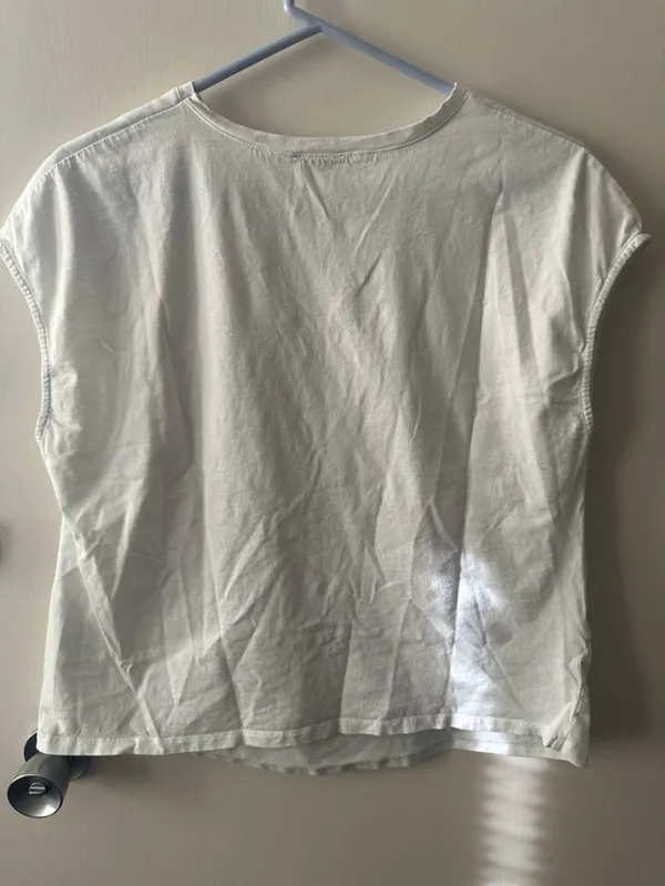 Zara White Lace-Front Short Sleeve Tee - Image 5
