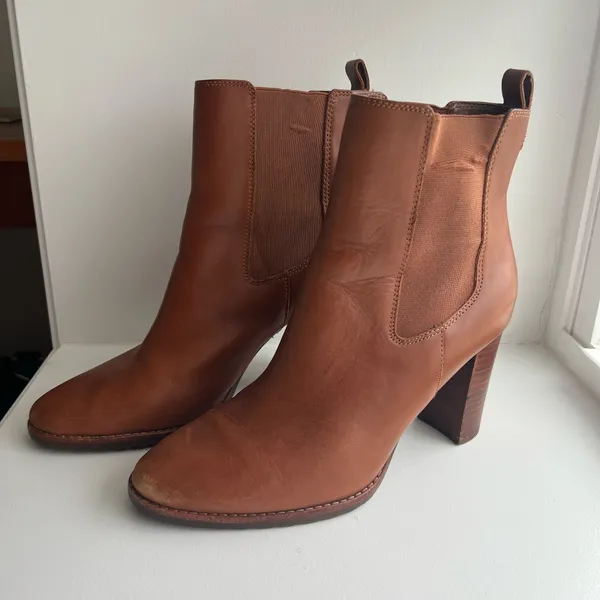 Ralph Lauren Mylah Brown Leather Ankle Boots - Image 4