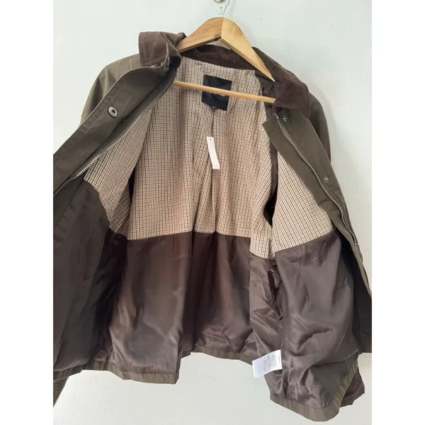 NWD Madewell The Billie Short Jacket Trench Green Barn Coat Women’s XL - Image 9