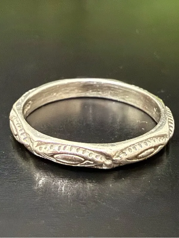 Vintage 925 Sterling Silver Southwestern Skinny Stackable Ring Size 9 - Image 2