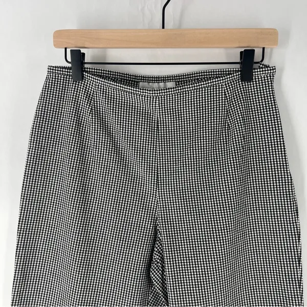 Petite Sophisticate Gingham‎ Stretch Cotton High Rise Embroidered Crop Pant 10 - Image 3