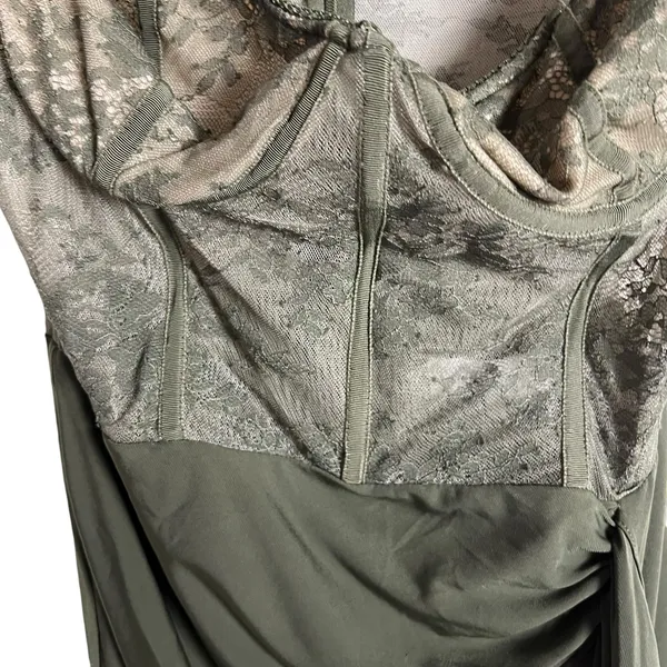 Katie May Willow Olive Green Lace Bustier Maxi Formal Gown Dress Sz XL - Image 9