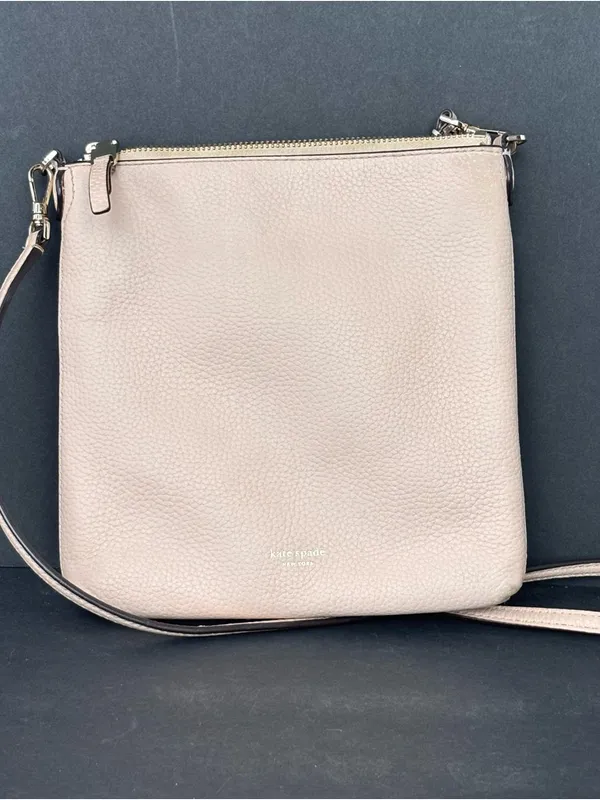 Kate Spade Polly Small Swing Pack Neutral Pink Pebbled Leather Crossbody Bag. - Image 2