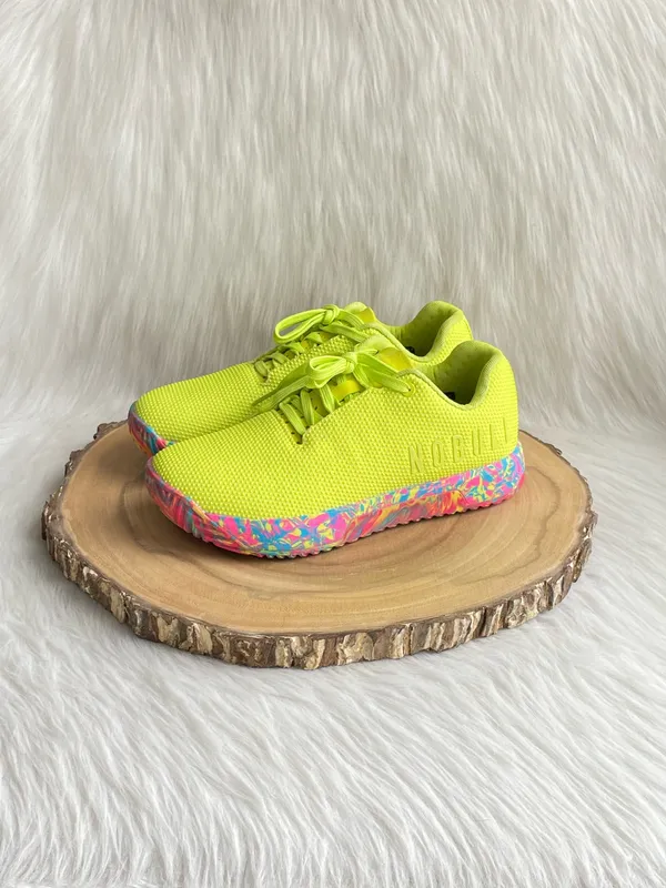 NOBULL Neon Yellow Sneakers with Multicolor Sole - Image 6