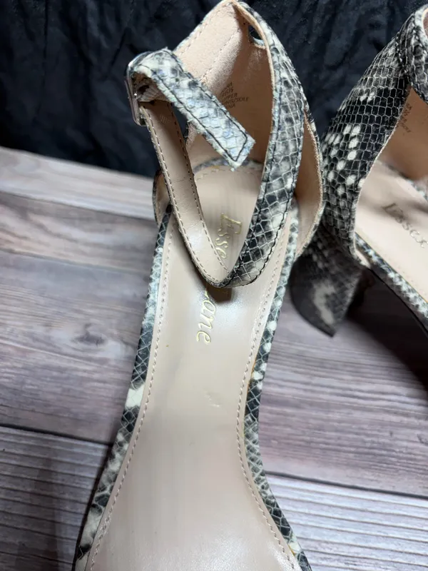 Essex Lane Leather Ankle Strap Snake Print Sandals US 6 - Image 3