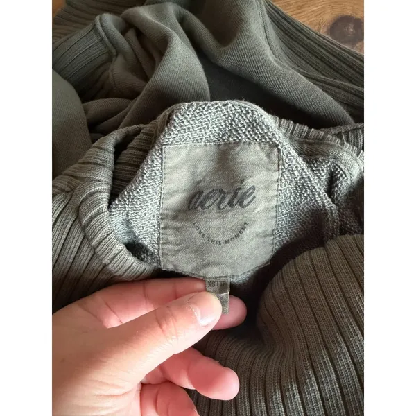 Aerie Green Mock Neck Sweatshirt - Image 5