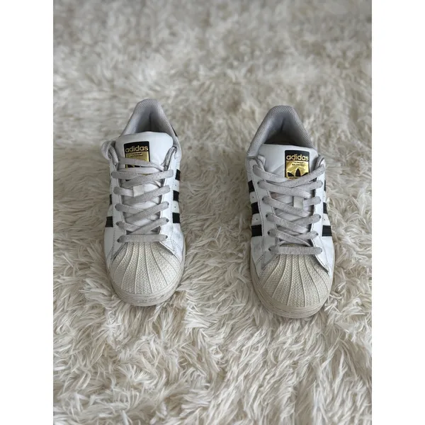 Adidas Superstar White Black Stripe Sneakers Casual Comfort Athleisure Shoes‎ - Image 2