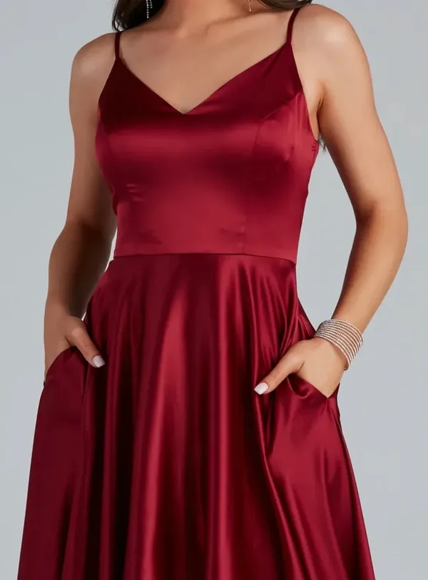 Windsor Spencer Satin High Low Formal Prom Dress - Image 4