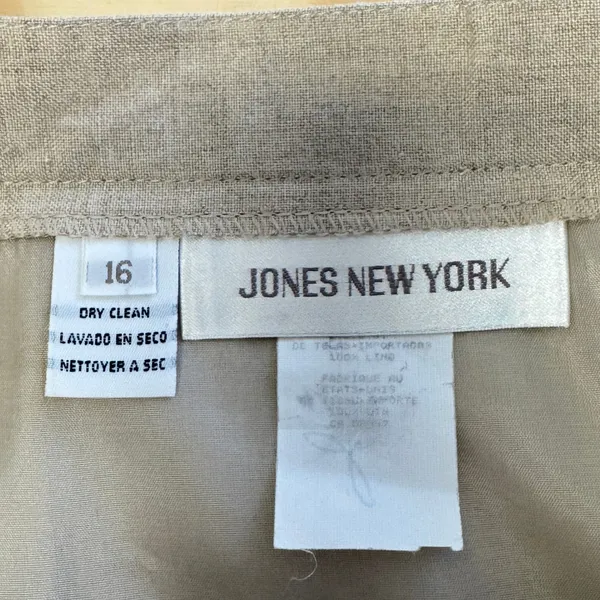 Jones New York Linen‎ Career Pencil Mini Skirt Tan Beige Career Office Sz 16 - Image 7