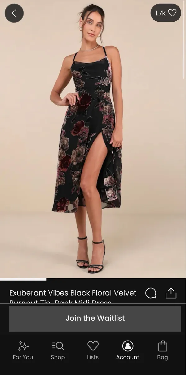 Lulus Velvet Midi Dress Floral - Image 4