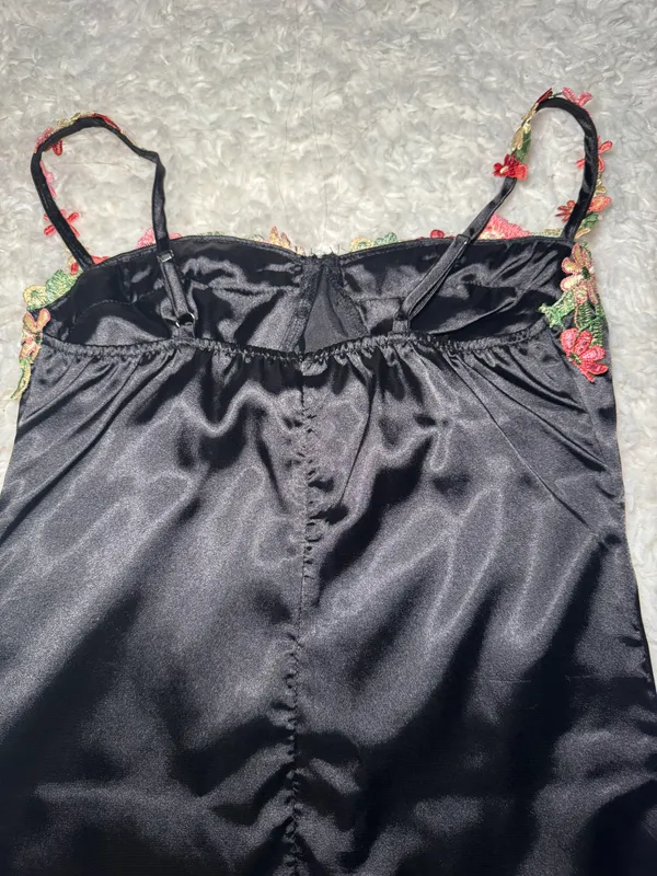 Black Silk Dress Size L - Image 4