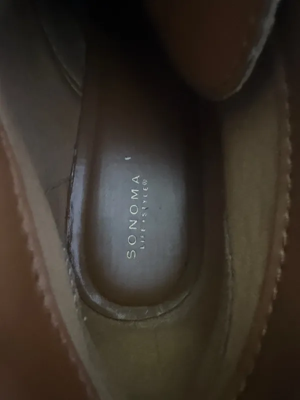 Sonoma Life+Style Suede Lace-Up Wedge Ankle Booties in Brown “Chestnut” Size 8.5 - Image 7