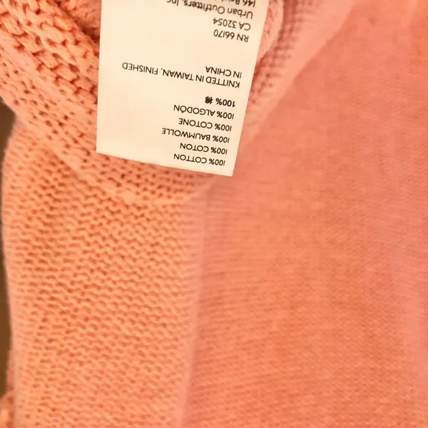 Free People Inside Out Pullover Sweater Pink Peach Large - Image 6