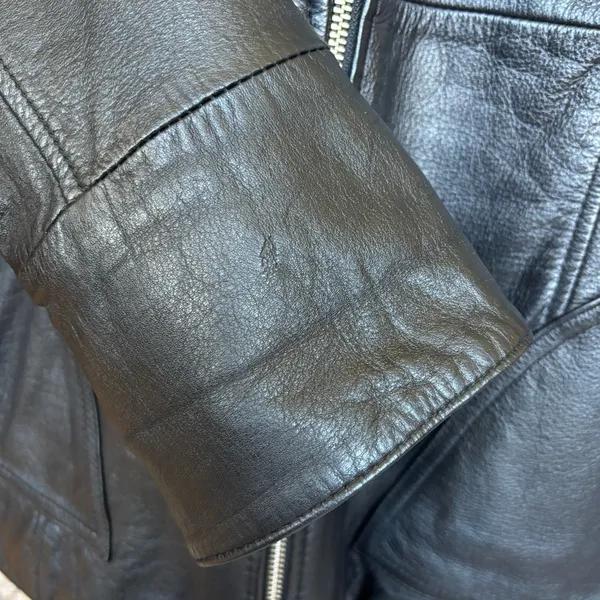 Wilsons Leather Black Zip Front Jacket Women’s Medium Genuine Leather Classic M - Image 5