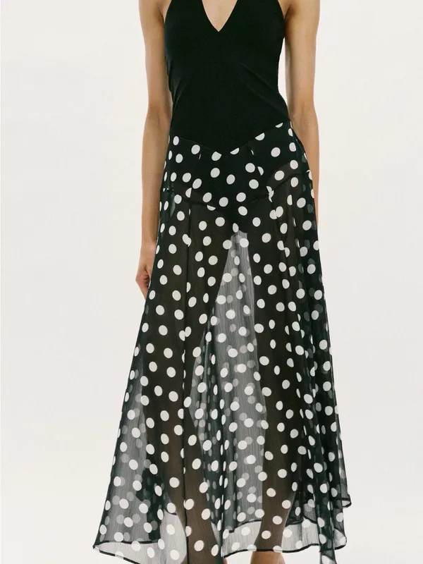 ZARA Polka Dot Combination Dress - Image 3