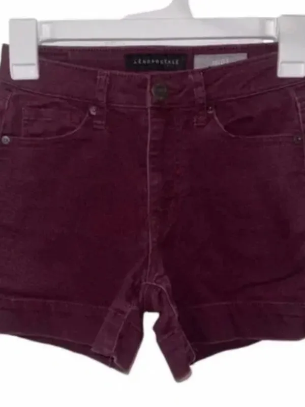 Aeropostale Maroon Midi Shorts - Image 2