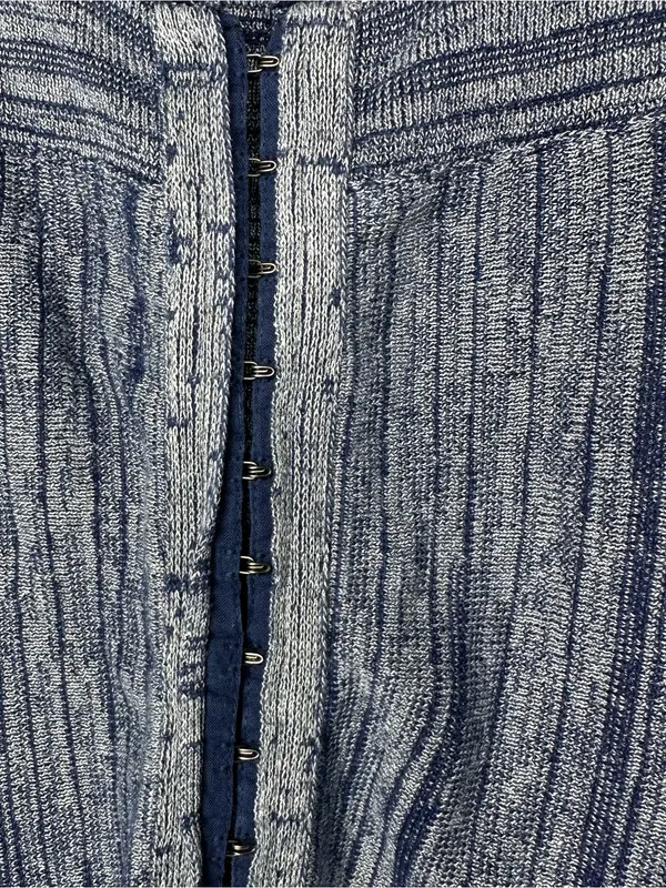 Free People Blue Asymmetrical Hook & Eye Cardigan Sweater Large - Image 5