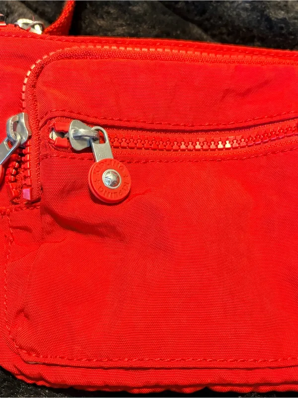 Kipling Bright Red Crossbody Waist Bag with Front Pockets - Image 4