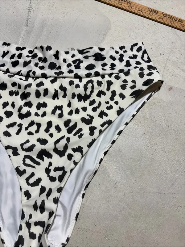 Aerie high cut cheeky Leopard Print Bikini Bottoms XL - Image 3