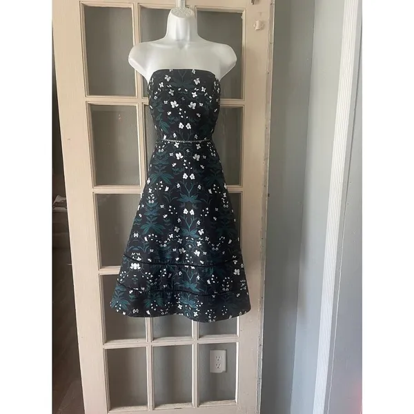 Keepsake Floral Strapless Dress Size L - Image 5