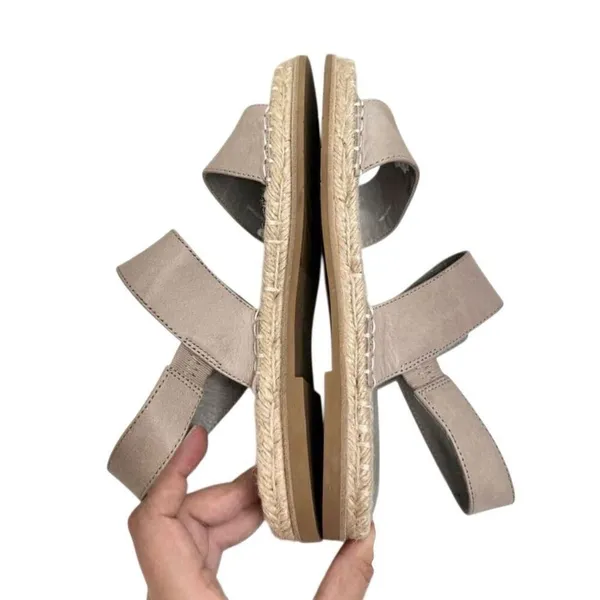 Eileen Fisher Sandals‎ Size 6 Gray Slingback Espadrille Open Toe Shoes - Image 5