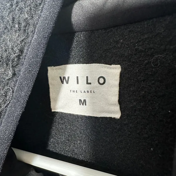 Wilo The Label Fleece Pullover Womens Medium Black Snap Mock Neck Sherpa‎ Jacket - Image 3