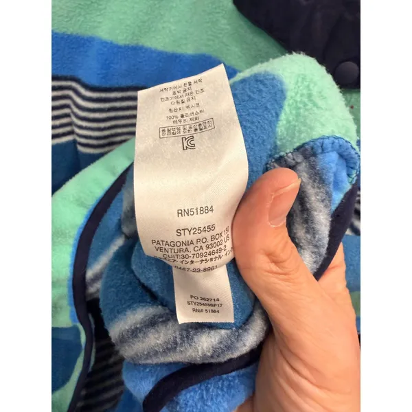 Patagonia Womens Fleece Pullover XL Blue Striped Synchilla Snap-T 25455 SP17 - Image 6