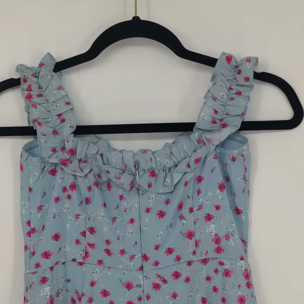 Superdown Revolve Sky Blue Floral Mini Dress Size Small Off The‎ Shoulder Girly - Image 10