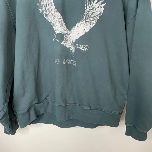 Anine Bing Ash Eagle Hoodie in Emerald Womens Small Green - Image 10