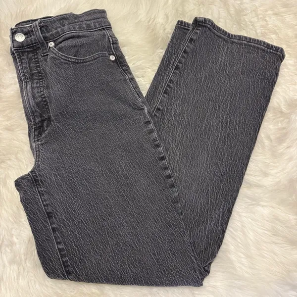 Madewell The Perfect Vintage Wide Leg Jeans 25 Black Acid Wash - Image 2