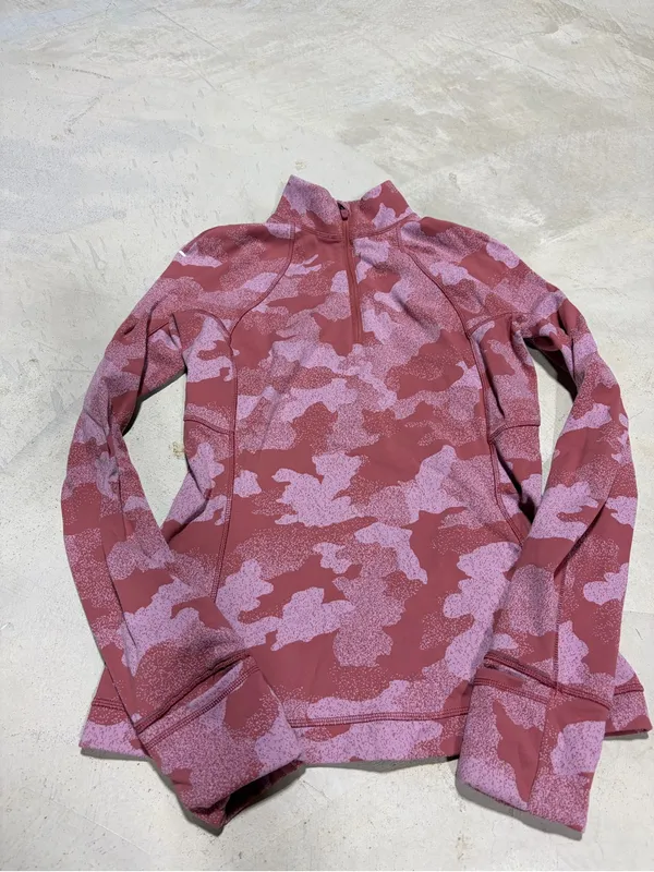 Lululemon it’s rulu run Women's Pink Camo Quarter-Zip top 8 - Image 3