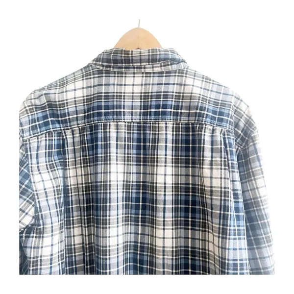 Carhartt Men’s Plaid Flannel Size XL Blue Black White Cotton Long Sleeve - Image 6