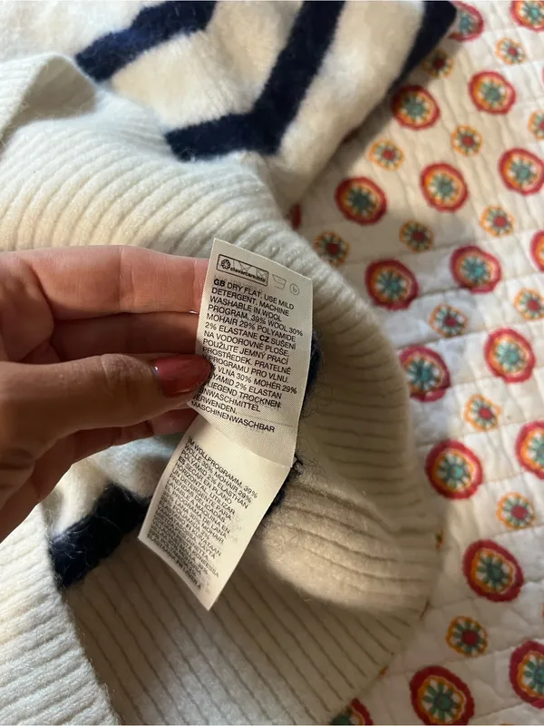 EUC & Other Stories Mock Neck Crop Sweater Striped size XS/Small Retails $90 - Image 11