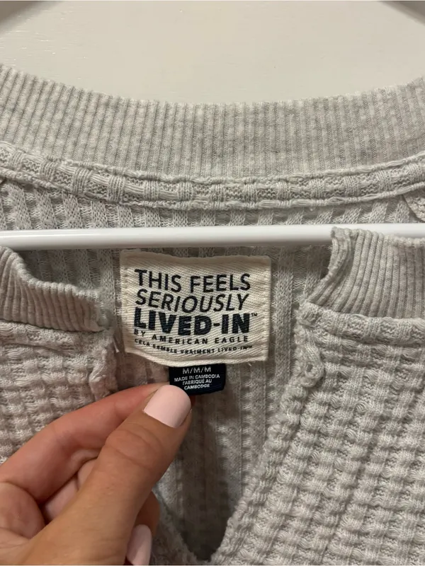 American Eagle Big Hug Waffle Sweatshirt - Image 3