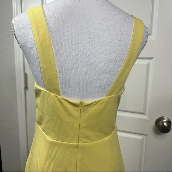 Lulus Social Sensation Light Yellow Square Neck Mini Bodycon Dress Size M NWT - Image 4