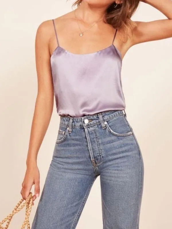 Reformation silk tank in lilac NWT - Image 3