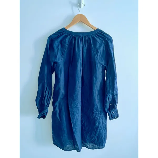 J. Crew dress size Extra Small blue linen cabana coverup - Image 6