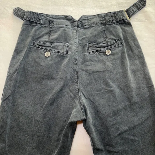 Anthropologie Slouched Trousers Gray Button Fly Pants Womens Size 26 Wide Leg - Image 9