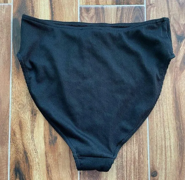 Missguided NWT Black Ribbed High Waisted Bikini Bottom Mix & Match Size 6 - Image 8