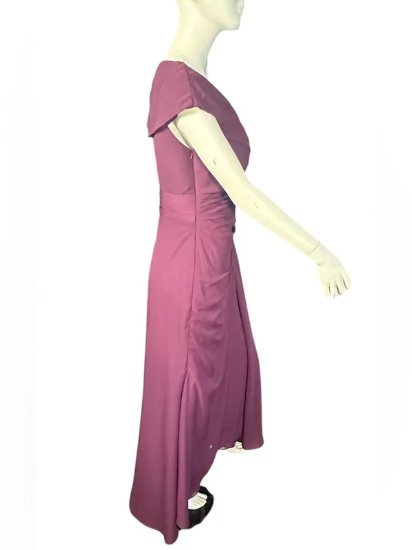 KMQSY V-Neck Ruched Evening Gown with High Leg Slit Plum Size 10 NWT - Image 6