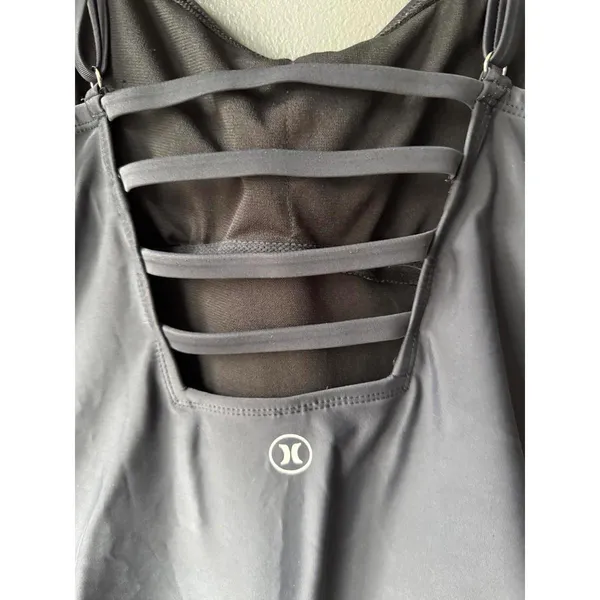 Hurley Women's Black One-Piece Swimsuit with Strappy Back Detail - Image 3