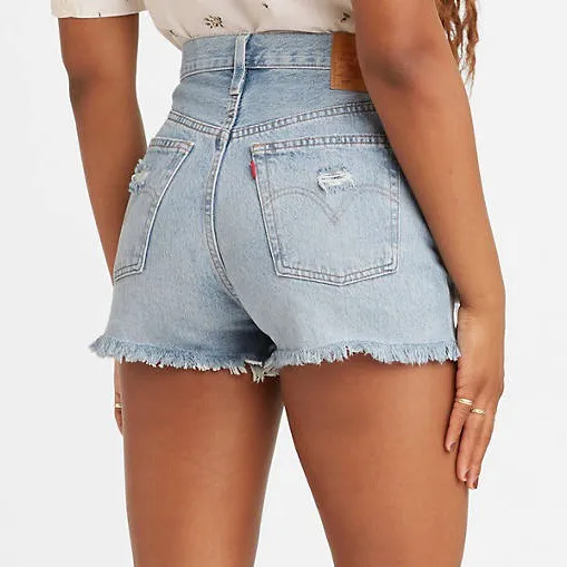Levi's 501 High Rise Distressed Denim Cut-off Shorts in Fault Line - Image 2