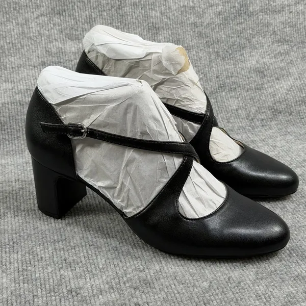 LifeStride Size-9M Womens Tracy Black Faux Leather Strappy Block Heel Pump - Image 2