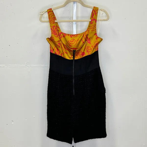 Rachel Roy Shanghai Chic‎ Ochre Lotus Pencil Dress Size 8 Tweed Skirt Mini Black - Image 2